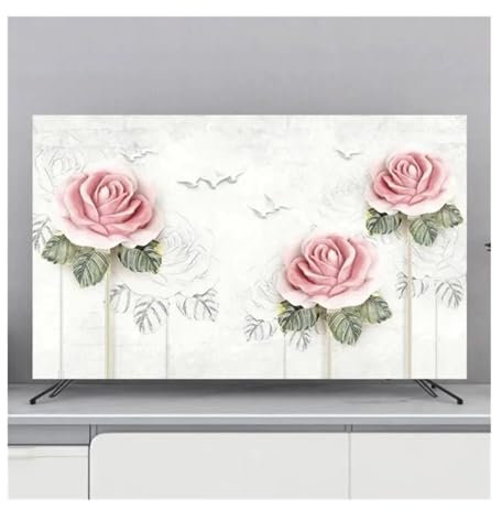 Schutzhülle für den Fernseher TV Abdeckung Schutz Staub Abdeckung Haushalt Hängen TV Staub Abdeckung Hause Universelle Blumen Dekoration Einfache für Flachbildfernseher ( Color : H , Size : 49-52inch