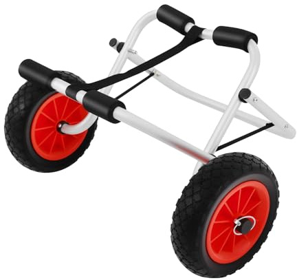 KAPIPALA Transportwagen klappbar Alu Kanuwagen bis 80 kg für Boote, Kanus und Kajaks, mit 3 m Riemen, Transporter für SUP Board robust PU Räder Surfbrett Zubehör