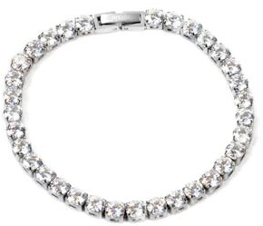 UNSHINEBAR Tennisarmband für Herren in verschiedenen Farben - Streetwear Iced Out Armband aus Edelstahl und 18K Gold - Wasserfestes Armband (Silber, 21)