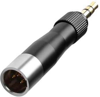 QIANRENON Mini XLR a 3,5 mm adaptador de auriculares de 3 pines Mini XLR macho a bloqueo TRS 3,5 mm conector de audio Mini XLR a convertidor estéreo de 1/8 bloqueable, para micrófono Beltpack Headset