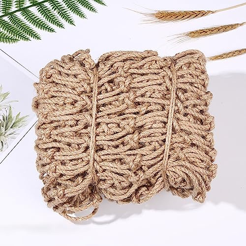 Kids Playground Hemp Rope Net,Natural Jute Netting for Rope Bridge Ladder Hammock Swing,Children Outdoor Jungle Climbing Rope Mesh,Thick Tree House Protection (Size:1M×10M(3.3FT×32.8FT),Color:Jute)