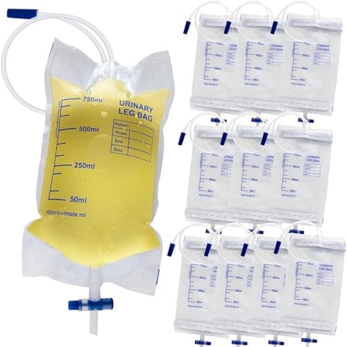 Xiaozhifu 10 Stück Beinbeutel Urindrainagebeutel Mit Ventil, Anti-Reflux-Ventil, Stoffbänder, Einfacher Flip-Drain für Anti-Reflux-Drainagebeutel