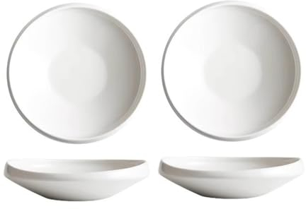 KKMNDE 2er-Set Pastateller aus Keramik, Salatteller aus Porzellan, Geschirrset in moderner Form, für Dessert, Vorspeise und kleines Mittagessen, mikrowellen-, spülmas