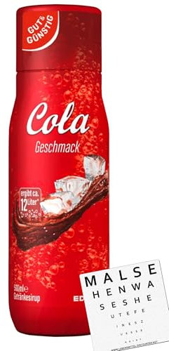 Gut und Günstig Sirup Cola Getränkesirup mit Cola Geschmack für Sodastream & Mineralwasser 500 ml von EDEKA + gratis Lebensmittel-Discounter Bierdeckel