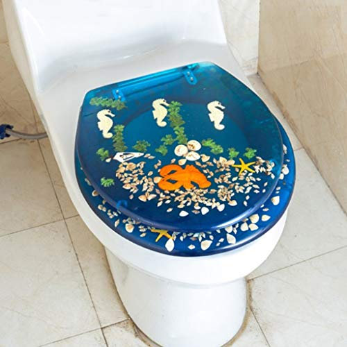 Toilettensitz mit starken Scharnieren, Toilettensitze, durchsichtiger Toilettendeckel aus Kunstharz, einfach anzubringen, Keine Kratzer, Befestigung an der Unterseite