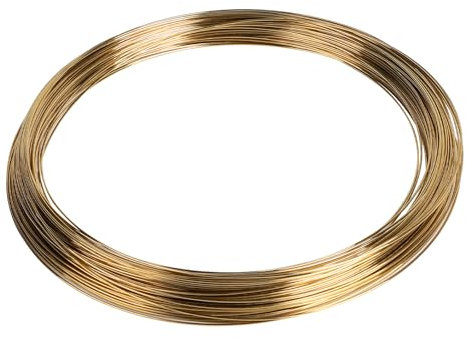 EFUTURETIME Filo di Ottone per Gioielli, φ 1,0mm x 50m, Filo di Metallo in Ottone, per Tessitura di Ornamenti, Decorazione, Modellazione e Saldatura