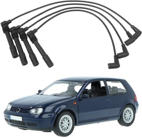 Taesayl 4 Stück Zündkabelsatz Zündkerzenstecker Zündungskabel 036905409K Für VW Golf IV 1.4 16 V 1997-2005 55 KW Polo Audi A2 Skoda Fabia Combi