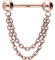 PIERCINGLINE Titan Barbell mit Push Fit 2 KETTEN Brustwarzenpiercing Nippelpiercing Roségoldfarben 1,6 x 16 mm