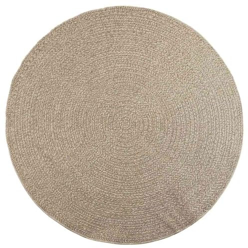 vidaXL Teppich, Teppich Rund Jute-Optik Indoor Outdoor, Teppichmatte UV-beständig für Terrasse Balkon Garten Wohnzimmer, Küchenteppich Bodenmatte, Beige Ø 200cm