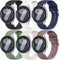 Meliya 6 Piezas Correas para Samsung Galaxy Watch 7 40mm 44mm, FE 40mm, 5 Pro 45mm, 6 Classic 43mm 47mm, 4 42mm 46mm, Silicona Pulseras Reloj de Repuesto para Hombres Mujeres (6 Piezas E)
