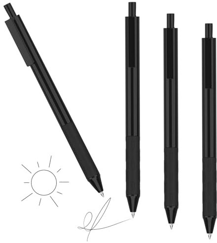 itPlus Gelschreiber, 4PCS Gelstifte Gel Pens Stift Feine Spitze, Glatte Schreibstifte Einziehbare Pen High-End-Serie Stift für Notizen, Büro Edarfsgeschenke 0,5mm Japanische Schwarze Tinte (Schwarz)