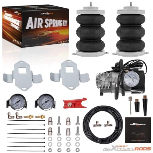 maXpeedingrods 2x Sospensione Pneumatica per Vauxhall, per Fiat, per Citroën 5000kg | 5000kg, 12v Compressore, Tubo, L/R, Attacco Aria G1/8