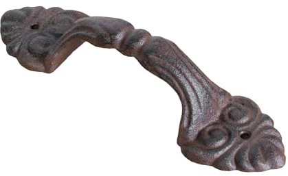 Cast Iron Door Handles Antique 23cm Country Style Long Garden Gate Pull Decorative Gate Shed Decor (Short Curved Handle)