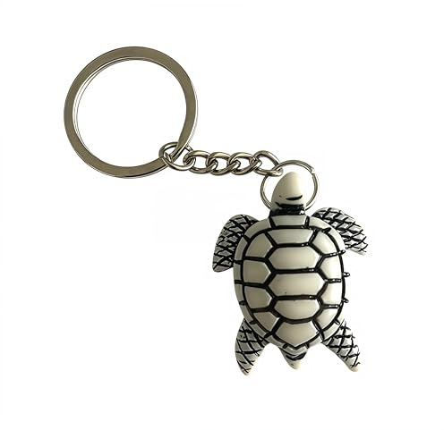Porte-clés Tortue Résine Blanc - Pendentif Sac Surf Mer Porte Bonheur