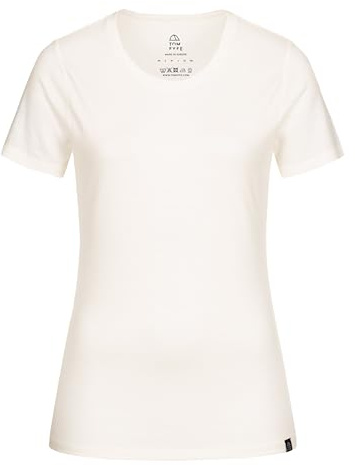 TOM FYFE Premium Merino T-Shirt Slim Fit Damen Wollweiss 200 / 2XL aus 100% Merinowolle – geruchshemmend, atmungsaktiv – Made in Europe
