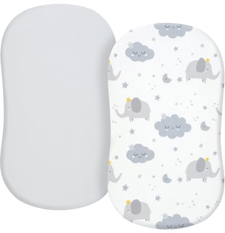 Spannbettlaken für Wiegen, Babykorb, Wickelunterlage, Bezug, Kinderbettschoner, 2 Stück