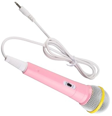SIXRUN Kabelgebundenes Mikrofon für Kinder, Karaoke-Mikrofon mit 3,5-mm-Klinkenstecker – Lautstärkeregelung, ideal für Partys, Familienfeiern & Singen zu Hause (Pink)
