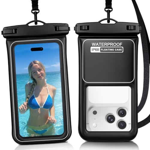 Custodia Impermeabile Smartphone IP68 Galleggiante 2Pz Tasca Interna | Custodia Telefono Subacquea con Cordino Regolabile, Touchscreen HD, compatibile iPhone Samsung Google Pixel fino a 7,5
