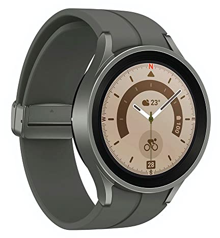 Samsung Galaxy Watch5 Pro Smart Watch, Health Monitoring, Fitness Tracker, Long Lasting Battery, Bluetooth, 45mm, Grey Titanium (Renewed) (Ricondizionato)