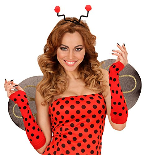 NET TOYS Fingerlose Marienkäfer Handschuhe Ladybug Armstulpen Handstulpen Damenhandschuhe fingerlos