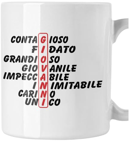 bubbleshirt Tazza Mug divertente con nome Giovanni e aggettivi simpatici Idea Regalo Compleanno Natale in ceramica