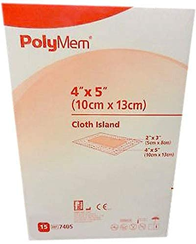 PolyMem Wundkompresse, selbstklebend, 10,2 x 12,7 cm, 15 Stück