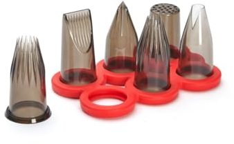 De Buyer - Coffret CRÉATIF : 6 douilles en tritan avec support - 16,5 x 8,5 x 7 cm -, Noir