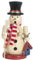 OBC Räuchermännchen Schneemann m. Strickschal beige, 20 cm, Dekofigur handbemalt im Kunsthandwerks-Stil/Räuchermann/Räucherfigur aus Holz