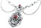 WINDALF Mittelalter Collier ARIS 50 cm Gothik Halsschmuck Steam Punk Design Roter Kristall Vintage 925 Sterlingsilber