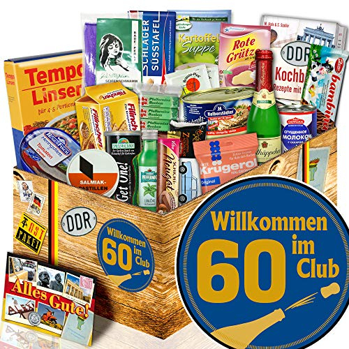 Wilkommen im Club 60 / Geschenk 60. Geburtstag/DDR Spezialitäten Set