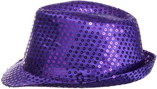 Brandsseller Paillettenhut Unisex Glitzerhut Partyhut Verkleidung Karneval Silvester - Lila