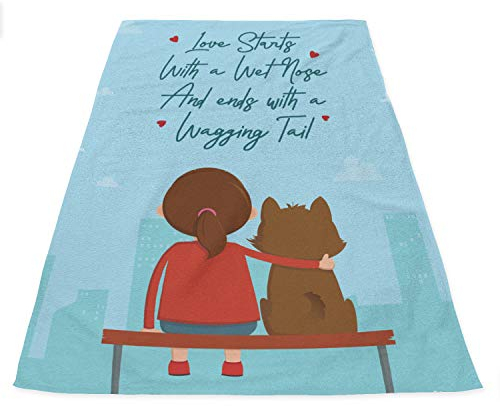 PICANOVA – Strandtuch XXL – Handtuch mit Druck – Blickfang-Strandtuch Aus Hautfreundlichem Frottee – 200x150cm – Kollektion Quote Designs – Pet Lover 02