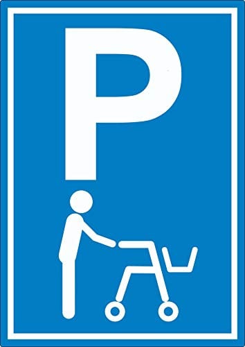 HB-Druck Rollator Parkplatz Aufkleber Gehwagen Gehhilfe A7 (74x105mm)