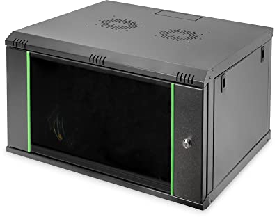 DIGITUS Netzwerkschrank - 19 Zoll Rack - 7HE - Wandmontage - 600mm Tiefe - Traglast 60kg - Dynamic Basic Serie - Schwarz