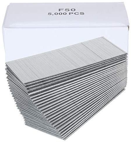 5000 Pack F50 2 18 Guage Galvanized brad Nails, Heavy Duty Narrow Crown Staples for Nail Gun, 18 Gauge Straight Pin Nailers