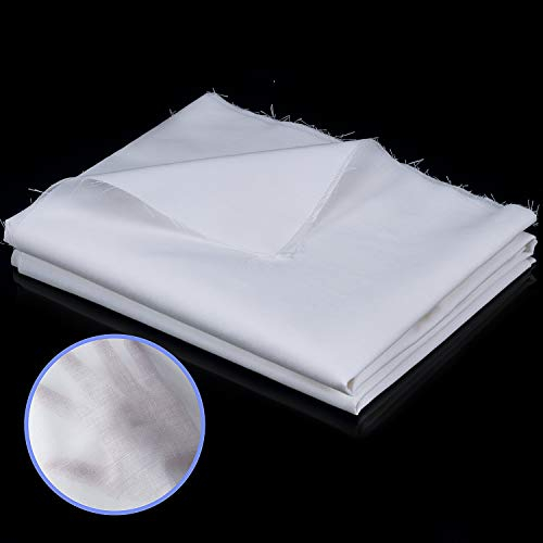 Weich und Stabil Stoff Poly Baumwolle Wollstoff, Einfarbig Poly Baumwollstoff, Polyester Baumwolle Textilien zum Basteln Stickerei Baumwollstoff, Weiß (58 Zoll x 1 Yard)