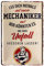 Leg dich niemals mit einem Mechaniker an - Retro Deko Blechschild - Metallschild Werkstatt Zubehör Dekoration - Geschenk Kfz Mechaniker Maschinenbauer Feinmechaniker Werkzeugmacher - 20x30cm