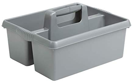 Kitchen Tidy Organiser Cleaning Caddy Multipurpose Cleaning Tools Storage Caddy with Strong Plastic Handle - Grey