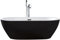 Baignoire Moderne Autoportante Ovale en Acrylique avec Système Trop-Plein 170 x 80 cm Noire Nevis