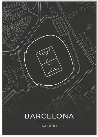 Vacentures Barcelona Stadion Poster - Fussballstadion-Poster - Geschenk für Fußballfans (50x70 CM)