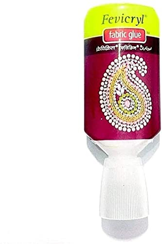JP Arts & Crafts - Colla adesiva Fevicryl per gemme, strass acrilici, vestiti, scarpe, lavabile in lavatrice, 30 ml, bianco