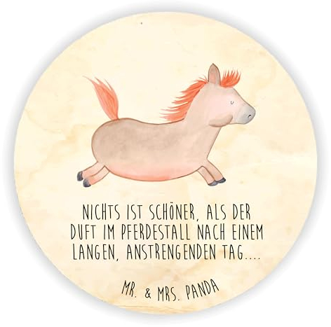Mr. & Mrs. Panda Kühlschrankmagnet Pferd Springen - Geschenk, Stall, rundmagnet, Pony, Pferde, kühlschrankmagnete, Reiten, Pferdestall, Bauernhof, Magnete