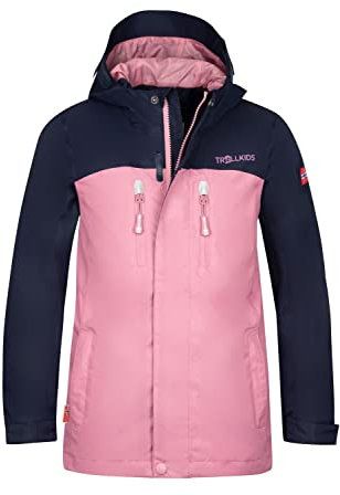 Trollkids Girls Nusfjord Jacket 164, Navy/Mauve