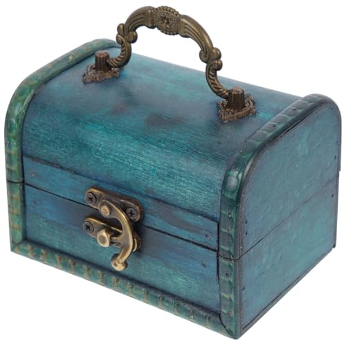 Yardwe Boîte À Bijoux Vintage En Bois 11.8 X 8.2 X 8 Cm Coffret De Rangement Portable Avec Serrure Protection Robuste Pour Bijoux Et Petits Objets