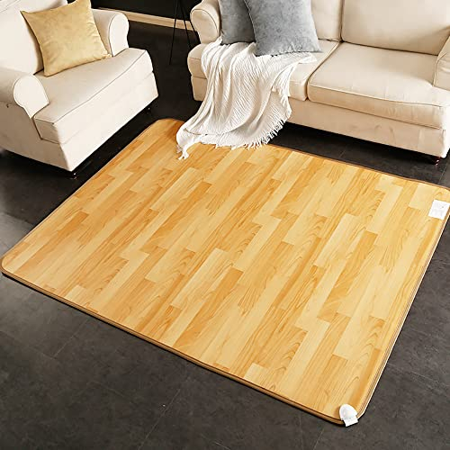 VITA FELICE Home Electric Heated Mat Home Winter 220V Heated Floor Mat Play, Rest,Carbon Crystal Heating Pad, Electric Heated Foot Warmers for Office, Home(Brown,150x200cm(59x78.7)