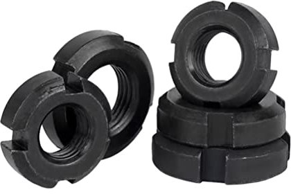FEEIMOL Dadi Tondi con Intaglio a Quattro Slot in Acciaio al Carbonio M30x1.5mm (2 Pezzi)