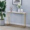 URBNLIVING Wooden Hallway Console Table with Metal Legs (White Top and Gold Legs)