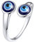 Silvora Blaue Böser Blick Siegelring 925 Silber für Damen Evil Eye Freundschaftsring Schmuck, Geschenk, Weihnachten, Glücksbringer, Afrika