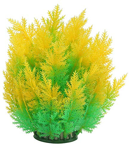 Wisecoco Planta De Agua Artificial, Hierba De Agua Biónica, Plantas De Agua Artificiales para Decoración De Acuarios, para Paisaje De Pecera 2011 Hierba De Navidad Amarilla