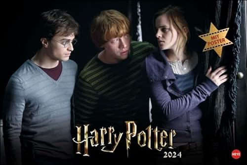 Harry Potter - Broschurkalender XL 2024 - Heye-Verlag - Wandkalender mit Poster - 45 cm x 30 cm (offen 45 cm x 60 cm)